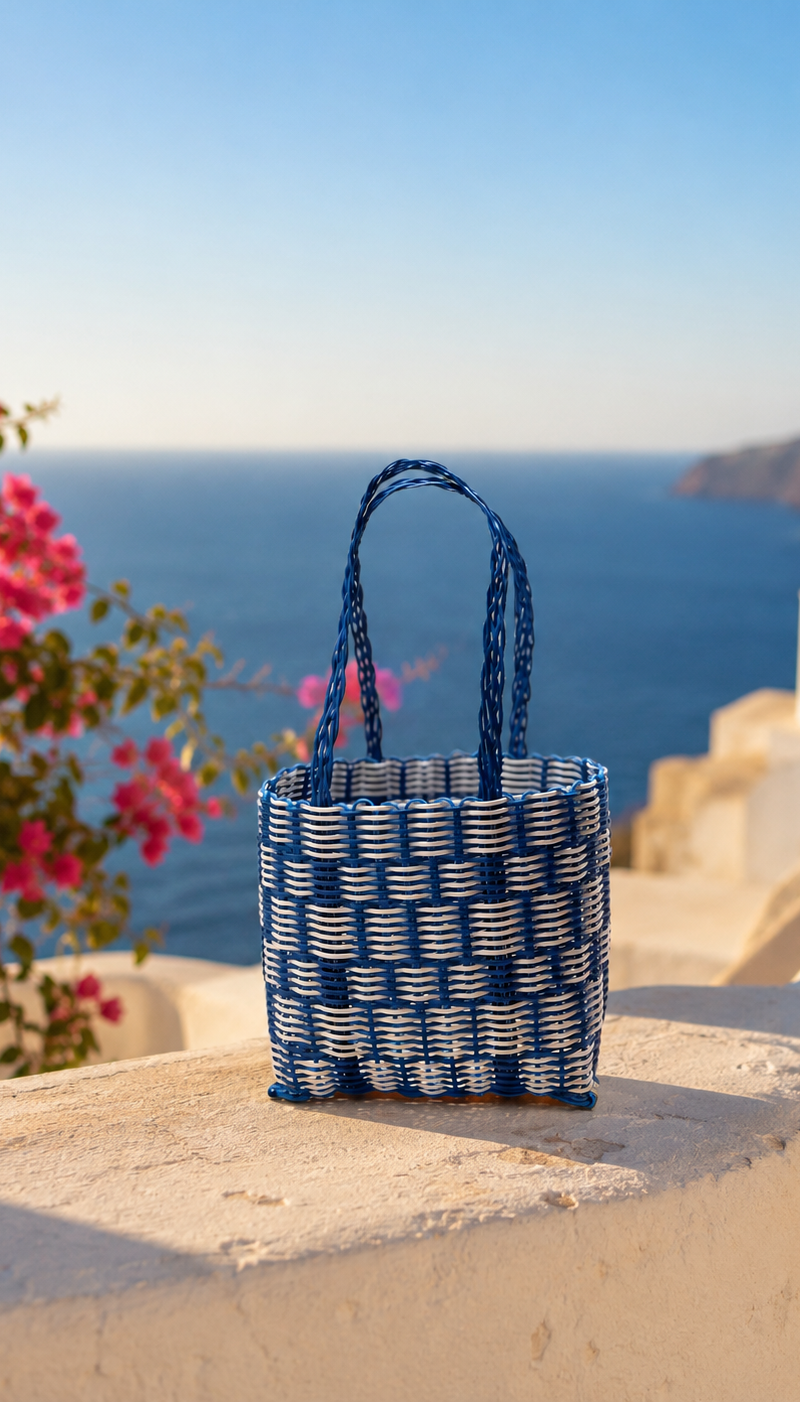 Tote Mini — Blue / White
